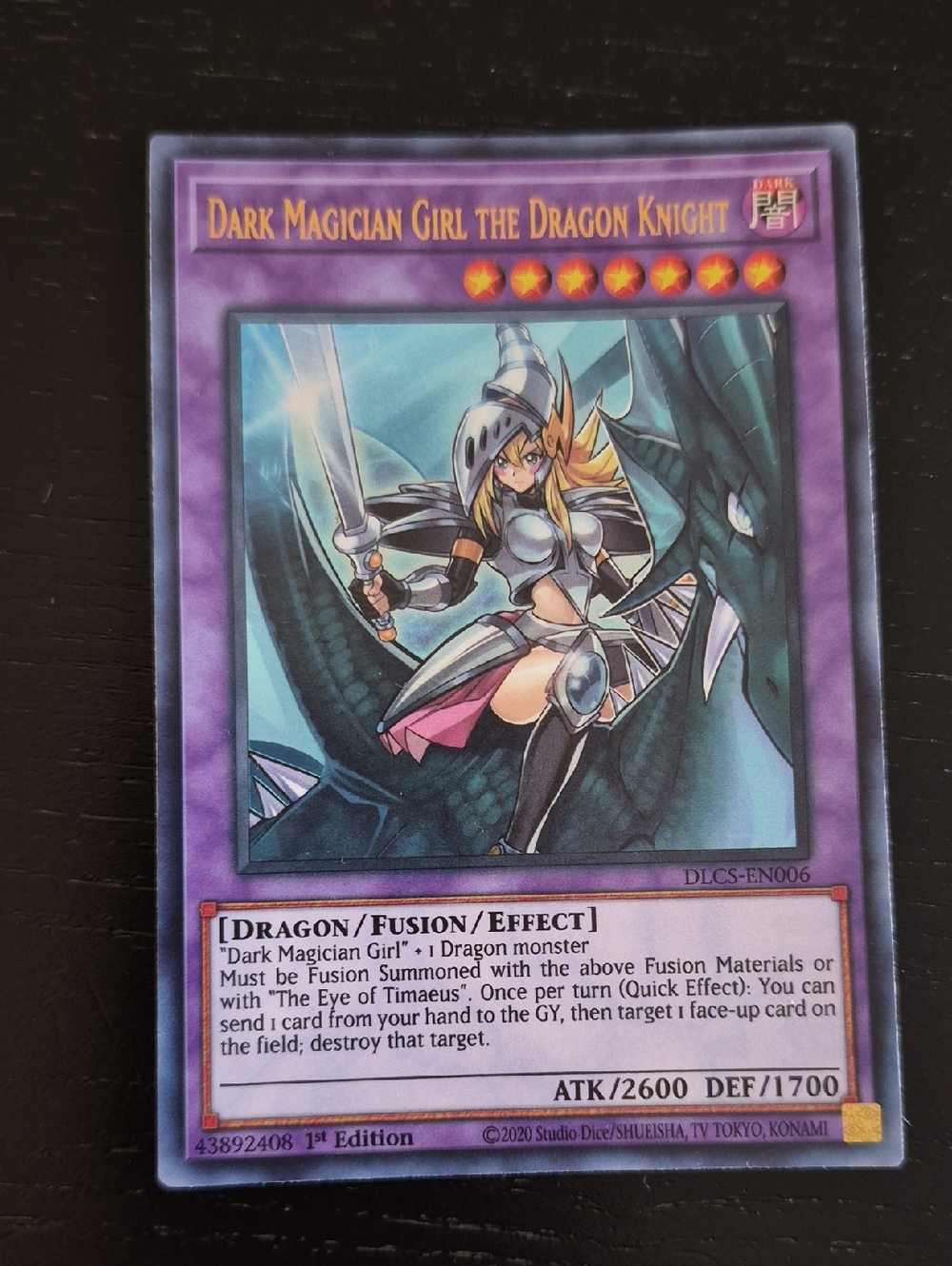 Konami Dark Magician Girl the Dragon Knight - Purple Yu-Gi-Oh! Card